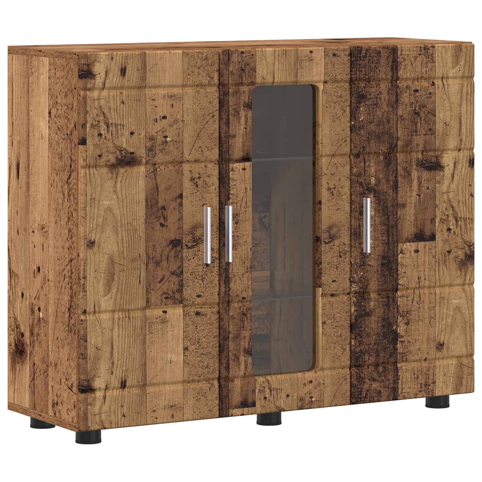 Highboard mit Regal FLORIN Weiß 60 x 35 x 182 cm Holzwerkstoff