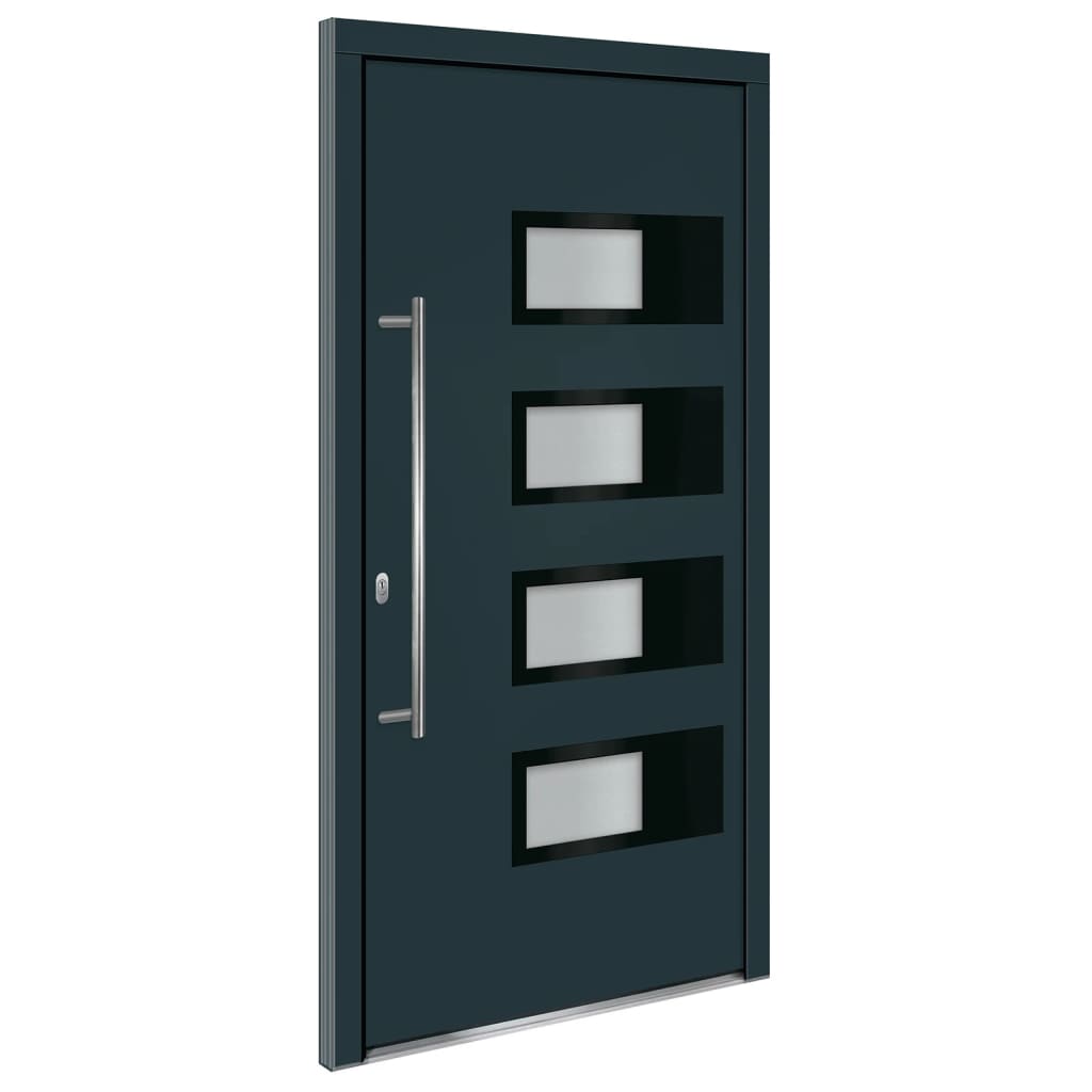Haustür Anthrazit 100x210 cm Aluminium und PVC