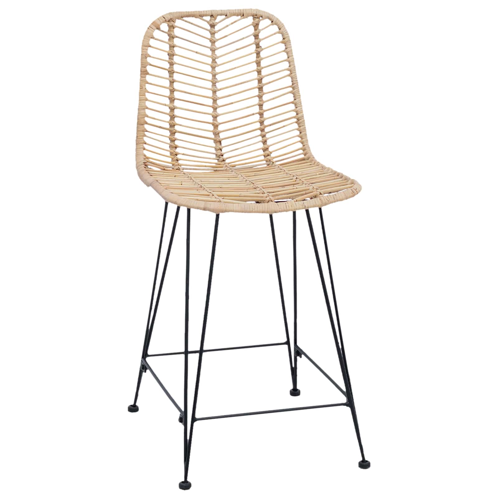 Barstuhl 2 pcs 44,5 x 54,5 x 97,5 cm Rattan und Eisen