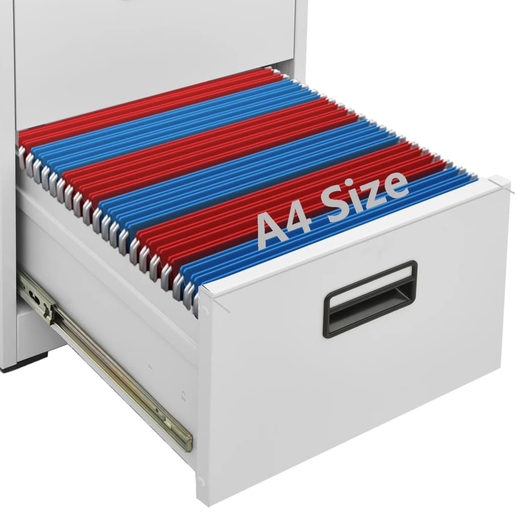 Aktenschrank Weiß 46x62x72,5 cm Stahl