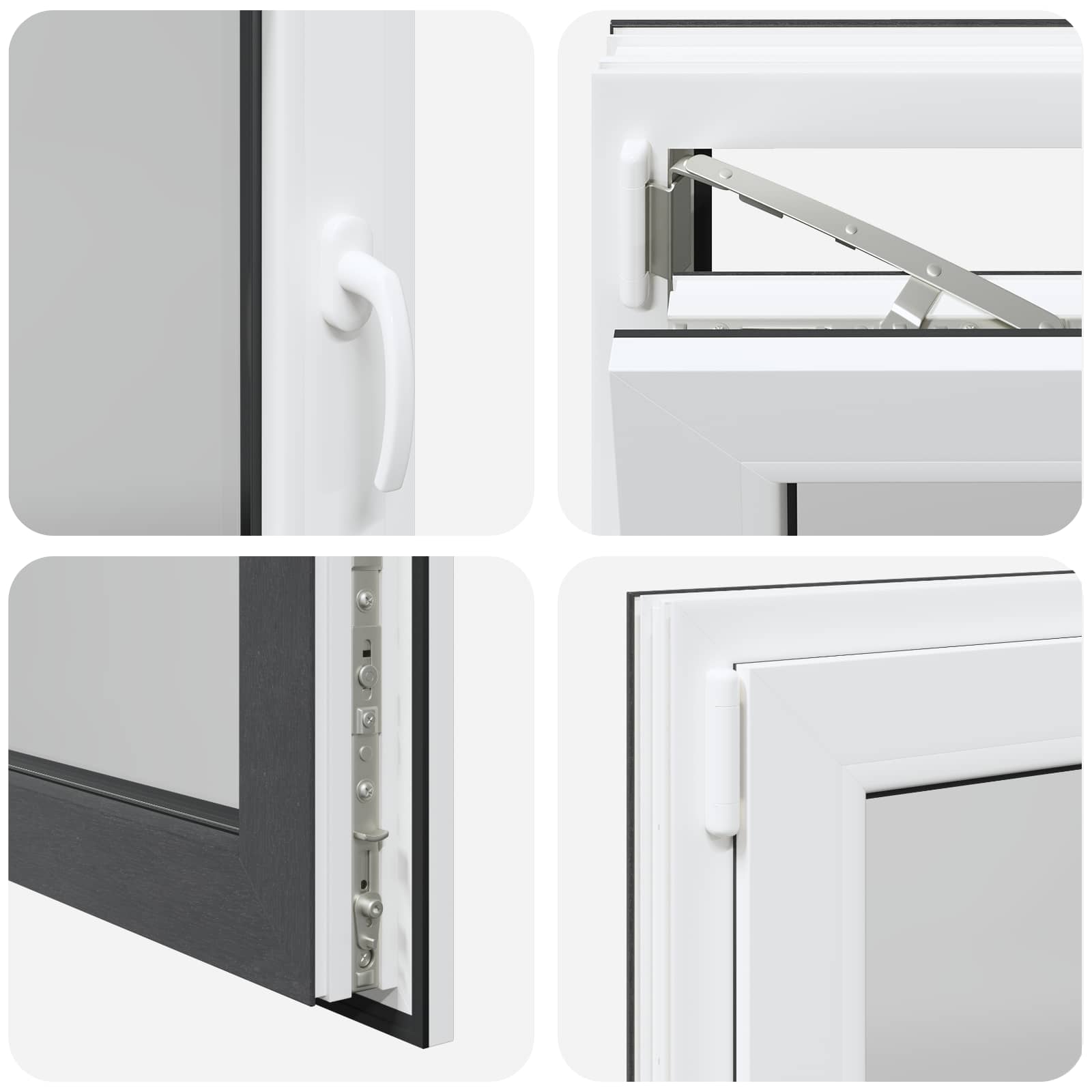 Kellerfenster RISOR 50 x 50 cm PVC und Glas Weiß