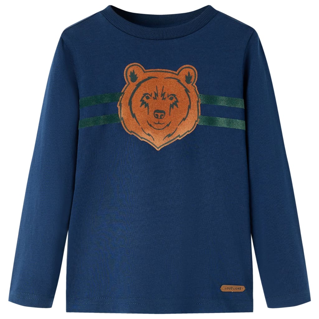 Kinder-Langarmshirt Marineblau 92