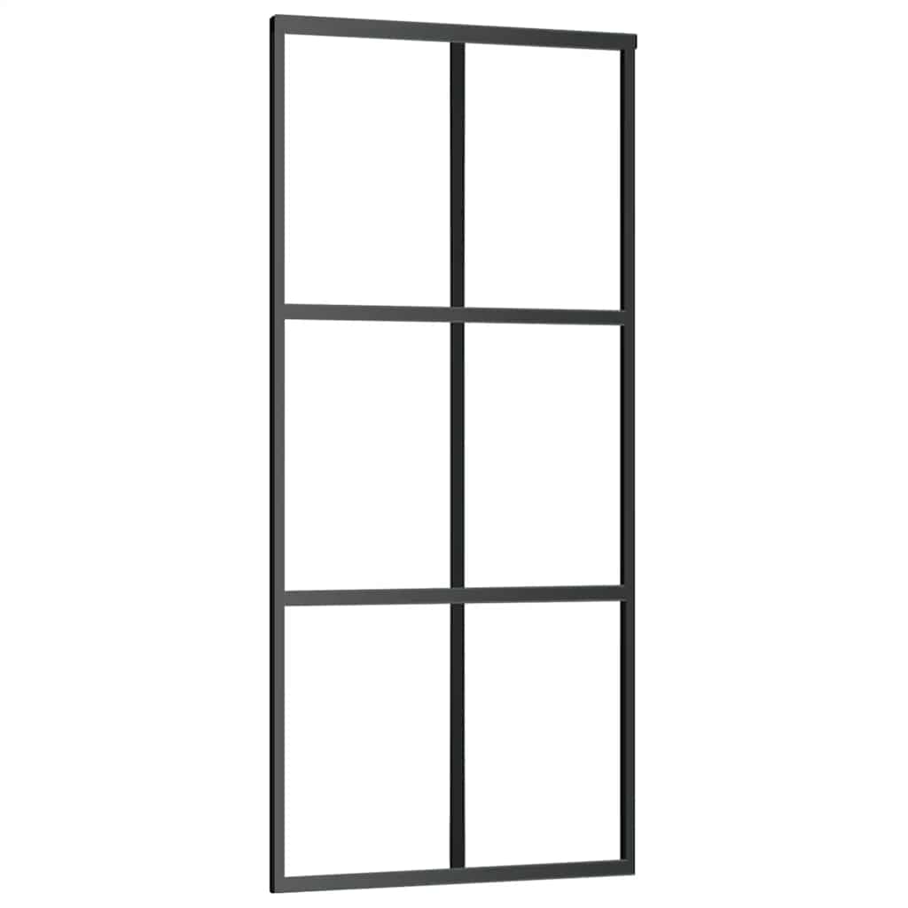 Schiebetür mit Beschlag 76x205 cm ESG-Glas & Aluminium