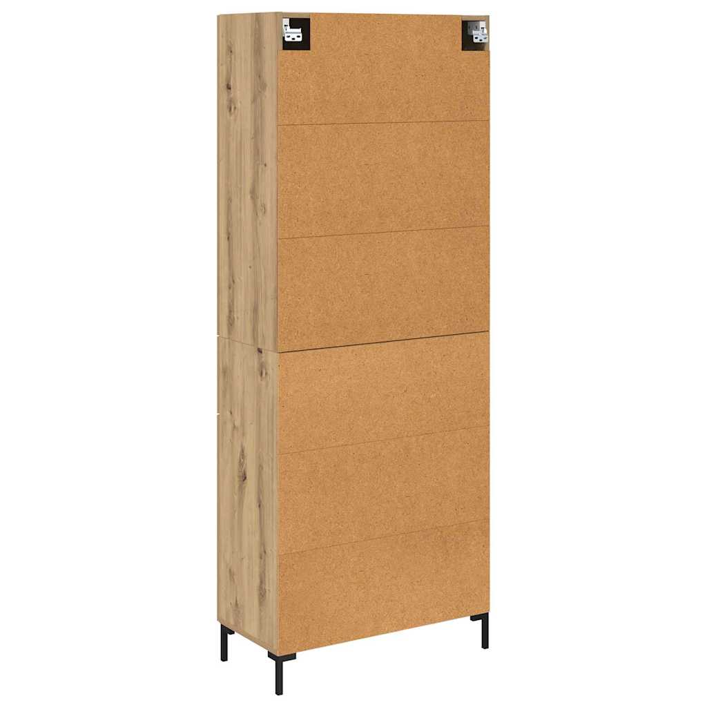 Highboard Betongrau 69,5x34x180 cm Holzwerkstoff