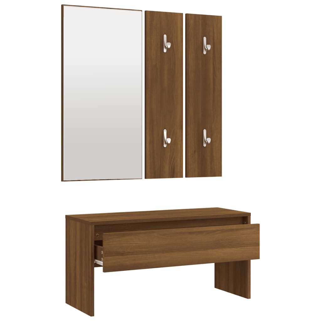 Garderoben-Set Weiß Holzwerkstoff