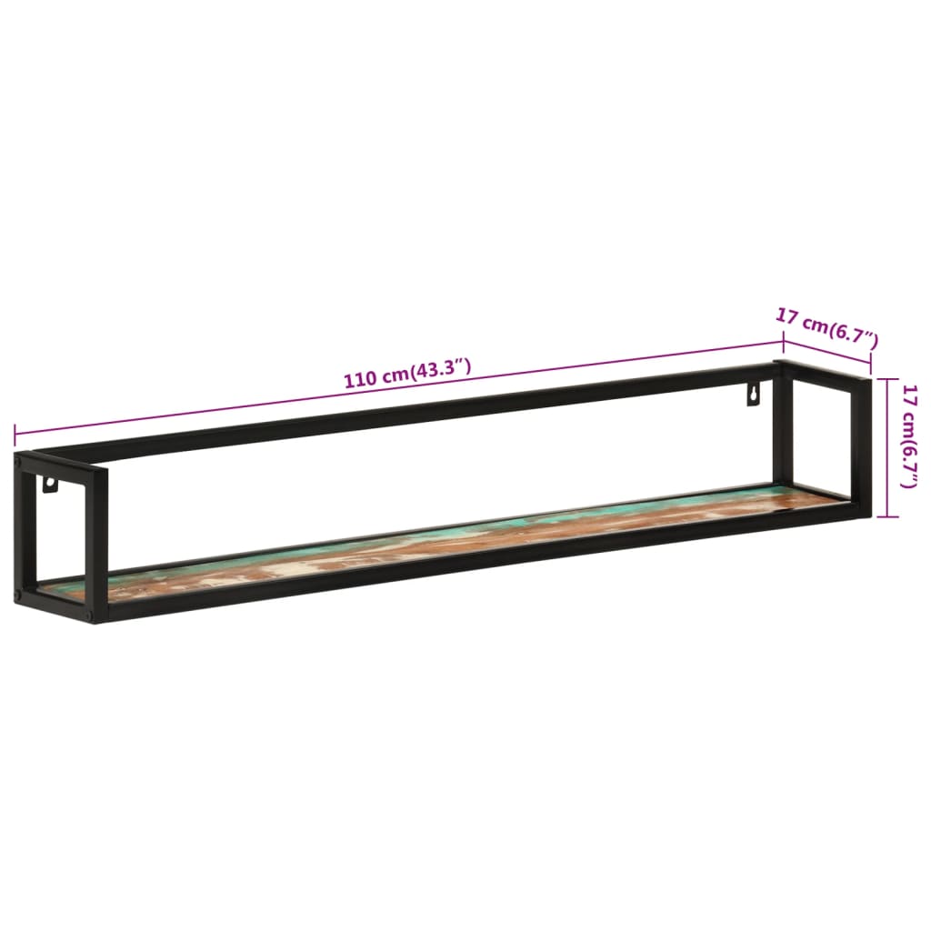 Wandregale 2 Stk. 120 cm Raues Mangoholz