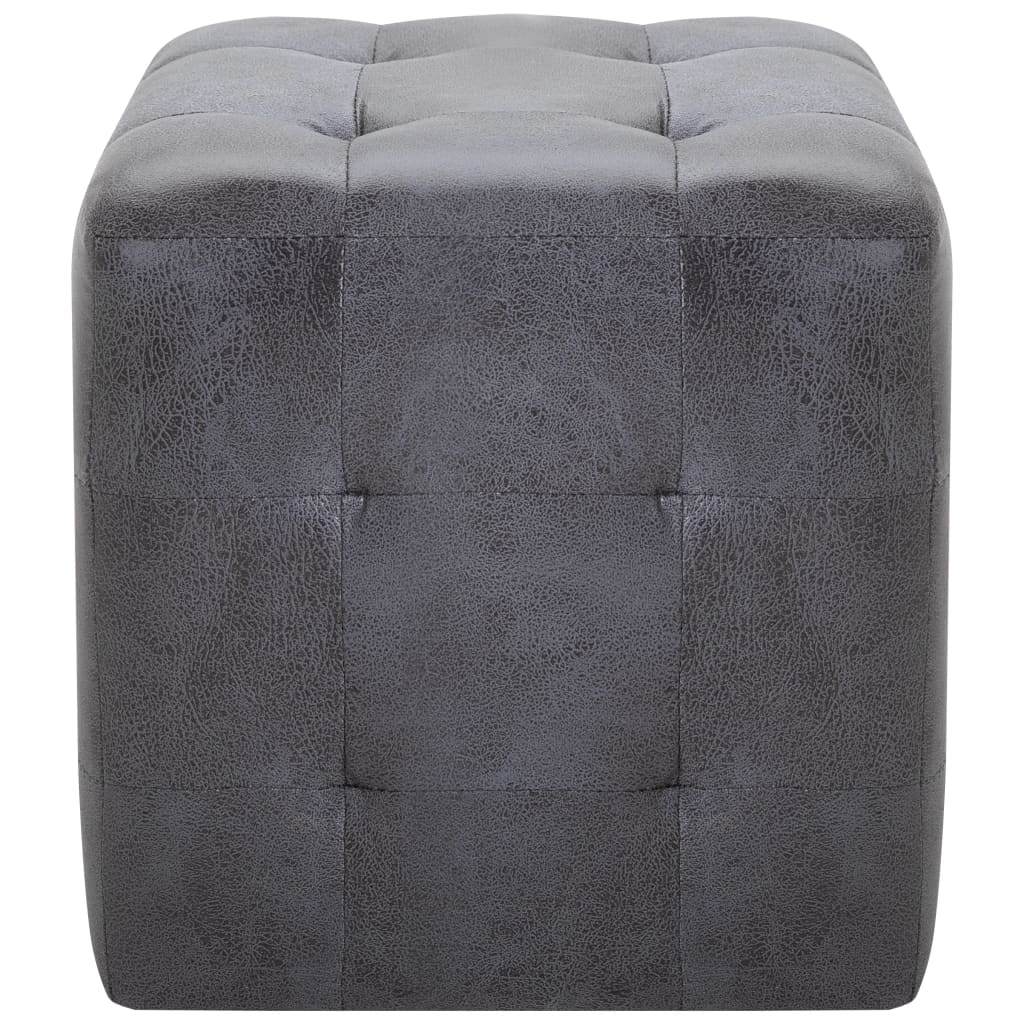Pouf 2 Stk. Braun 30x30x30 cm Wildleder-Optik