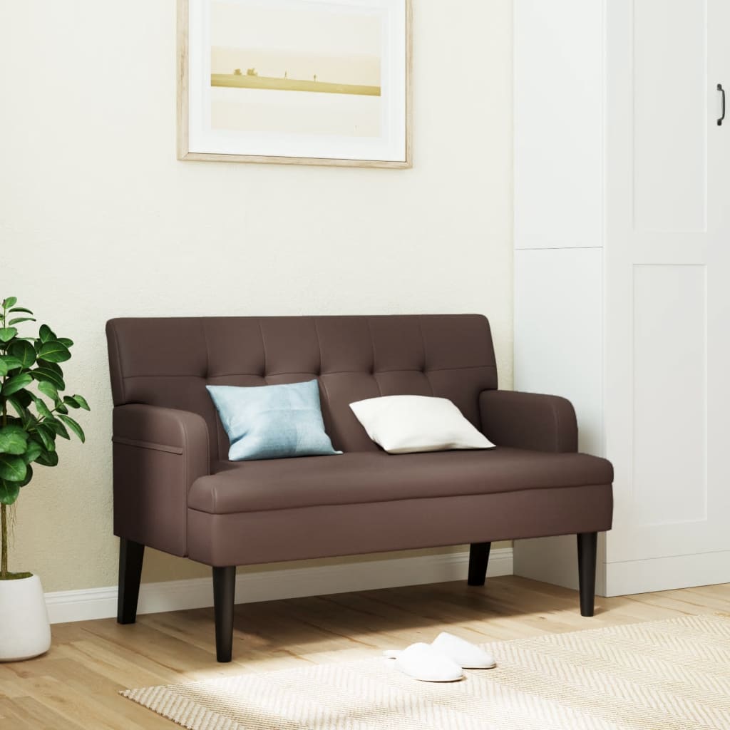 Bank mit Rückenlehne Schwarz 112x65,5x75 cm Kunstleder