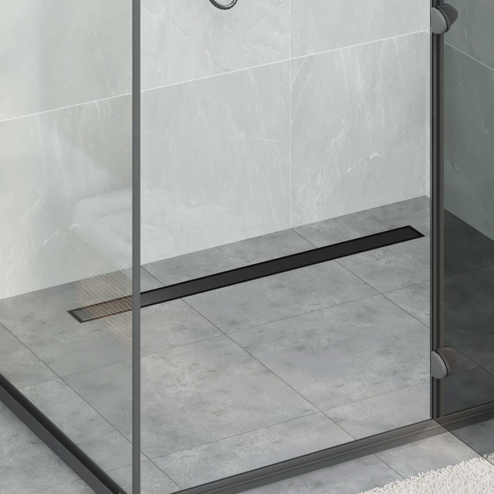 Duschablauf 2-in-1 mit 360° Siphon Silber 54 x 11 x 9,5 cm