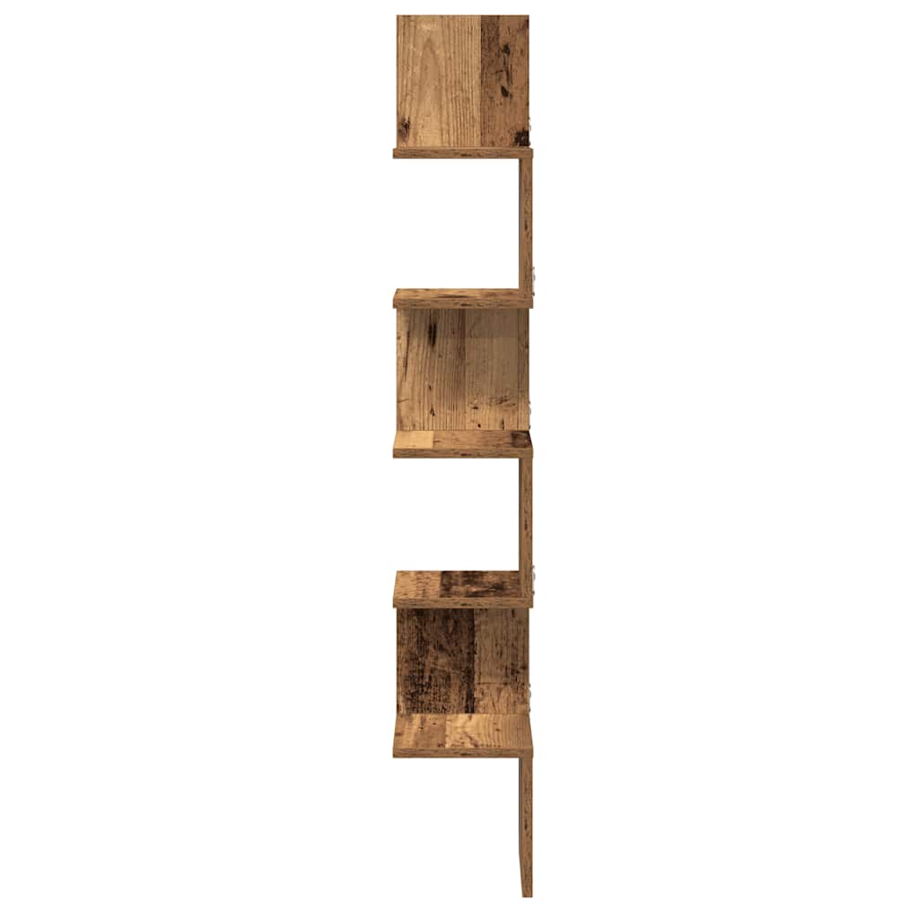 Wand-Eckregal Weiß 20x20x127,5 cm Holzwerkstoff