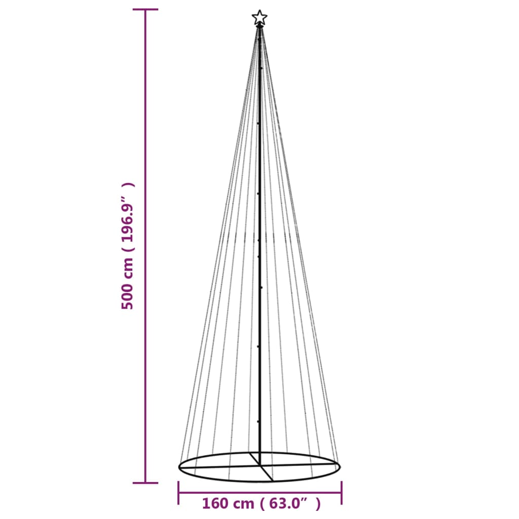 LED-Weihnachtsbaum Kegelform Warmweiß 108 LEDs 70x180 cm