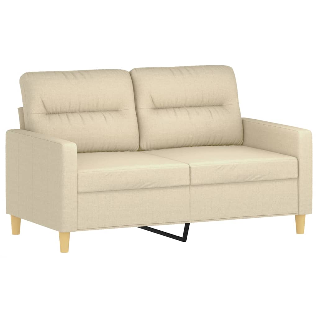 3-tlg. Sofagarnitur mit Kissen Taupe Stoff