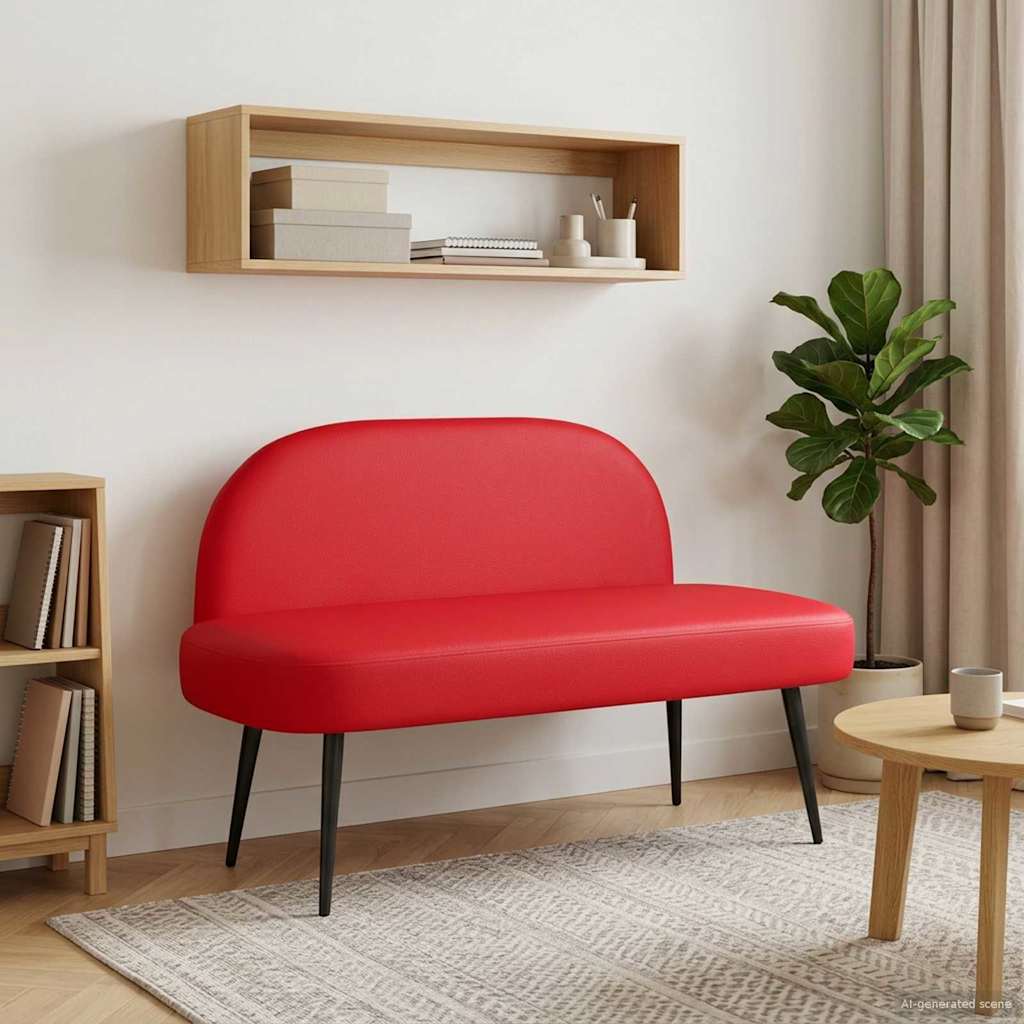 Gepolsterte Bank mit Rückenlehne Creme 110 x 60 x 76 cm
