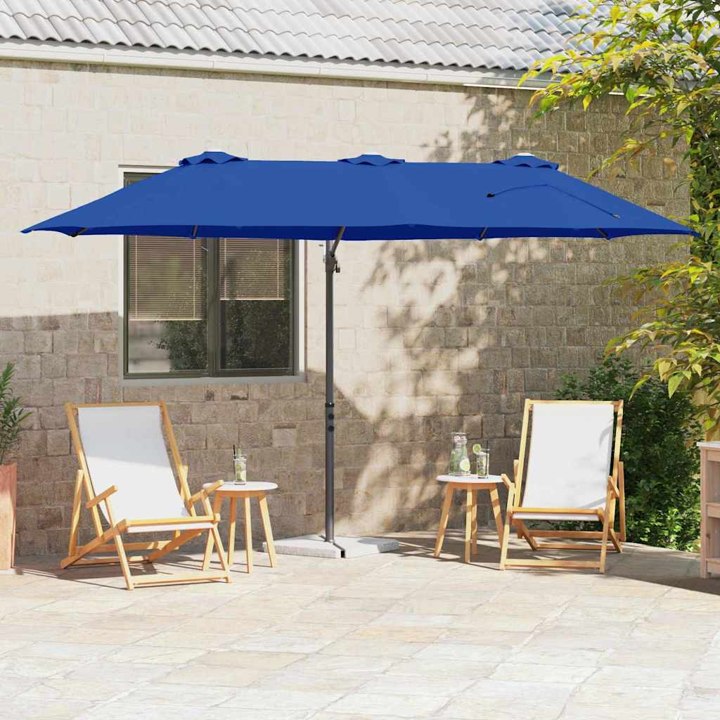 Sonnenschirm Sand 372 x 198 x 243 cm Polyester und Aluminium