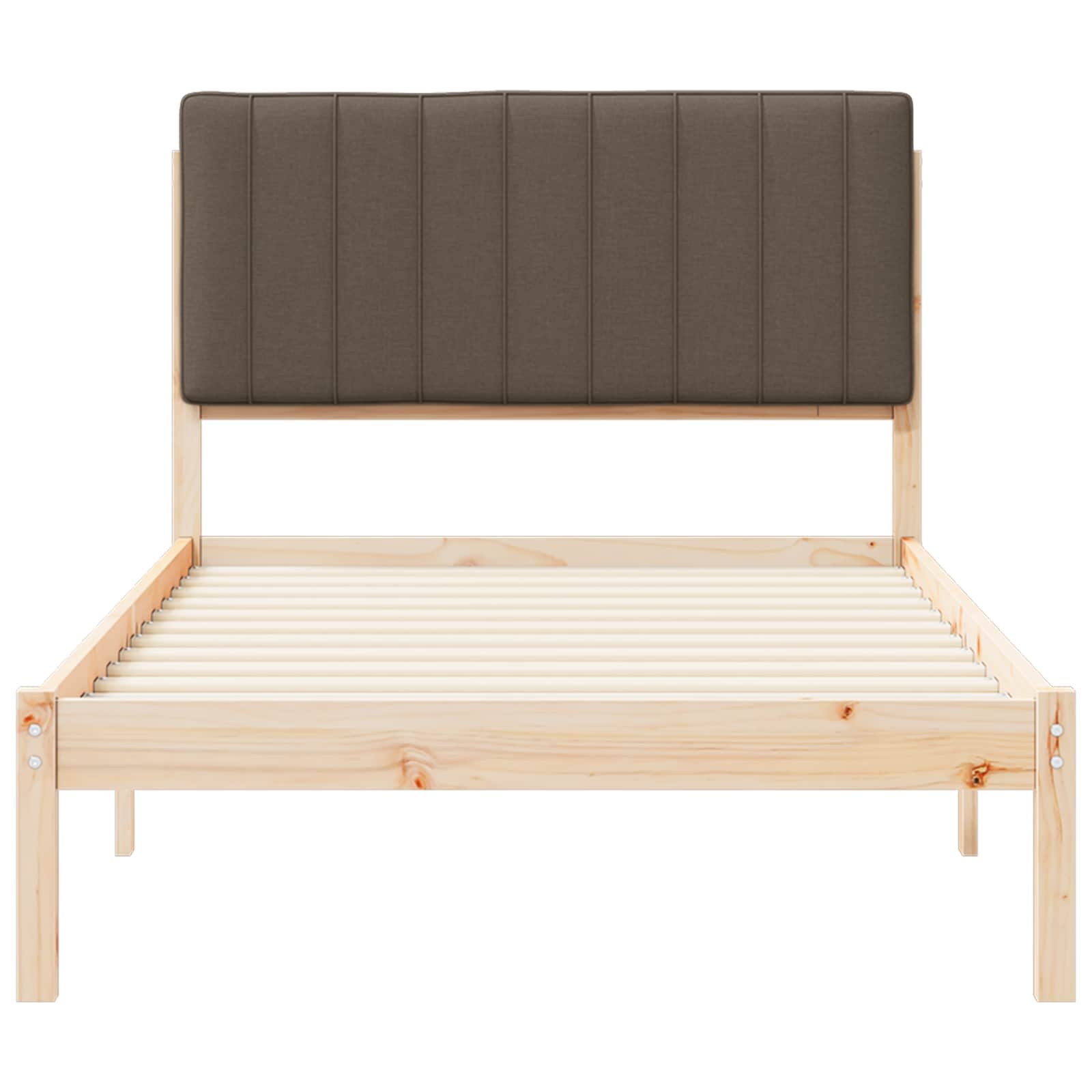 Bettgestell mit gepolstertem Kopfteil Hellgrau 200 x 200 cm