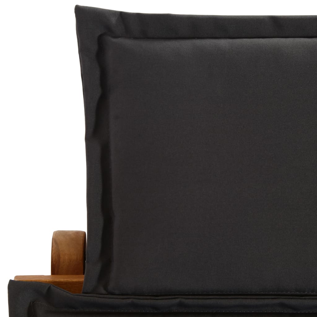 Sonnenliege mit Auflage Beige Massivholz Akazie