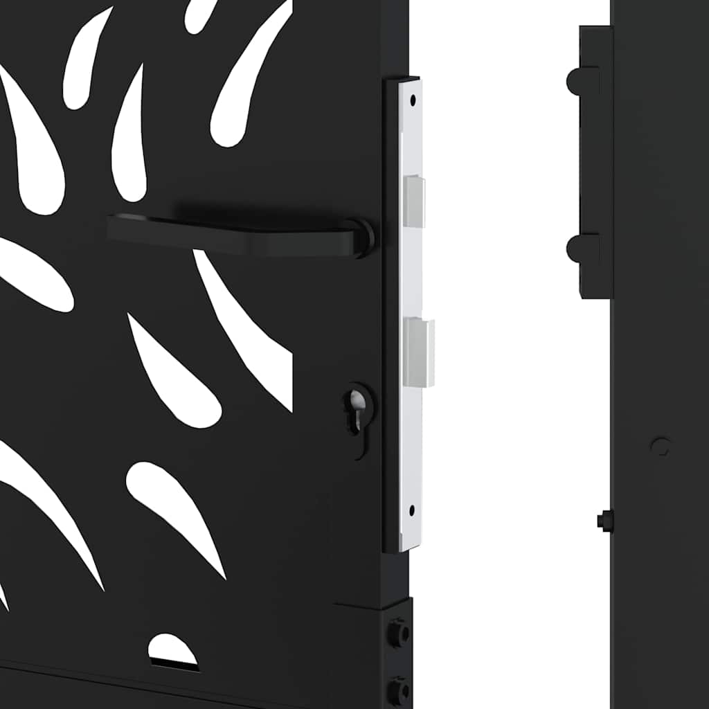 Gartentor Schwarz 100x100 cm Stahl Lichtdesign