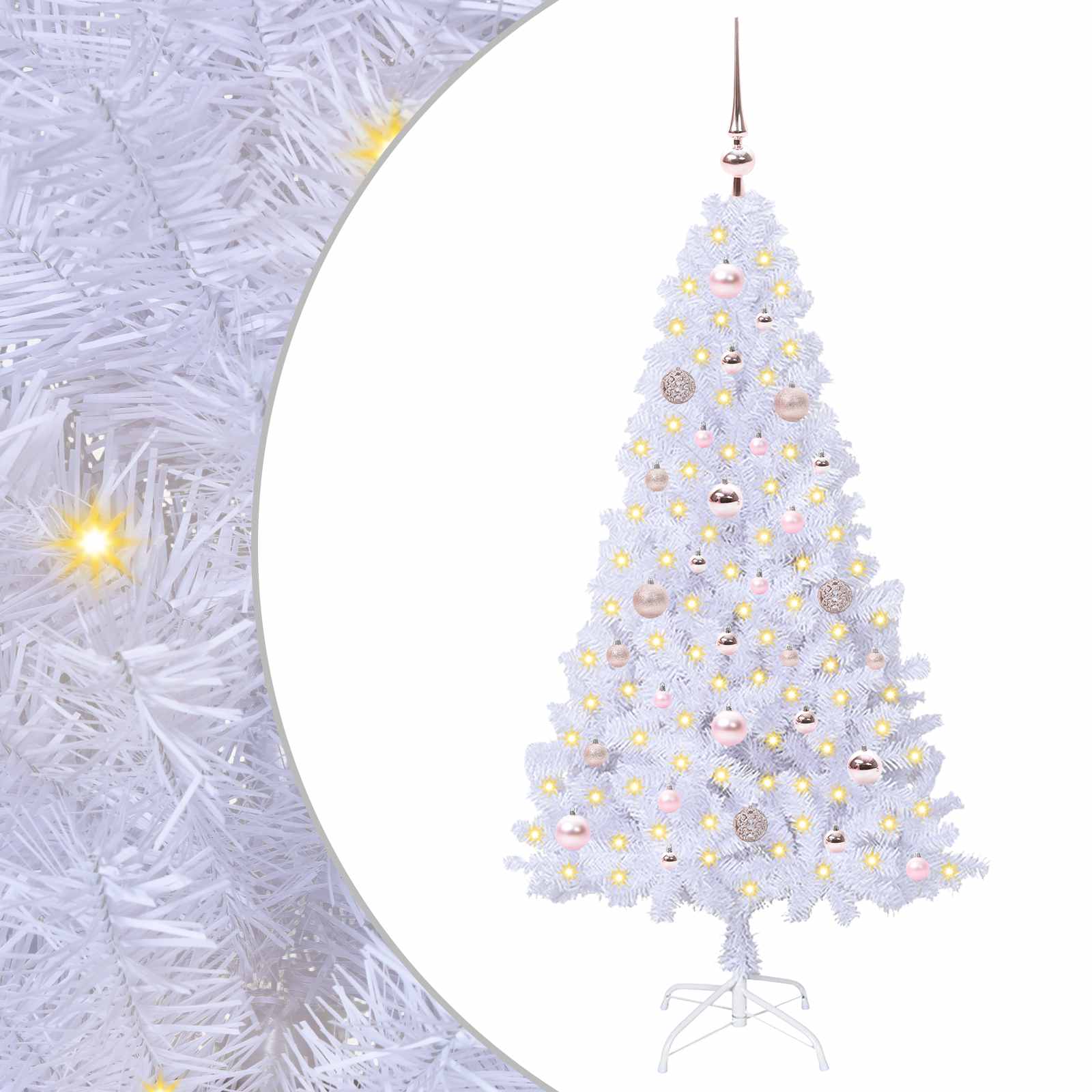 Künstlicher Weihnachtsbaum Weiß 120 cm PVC und Stahl