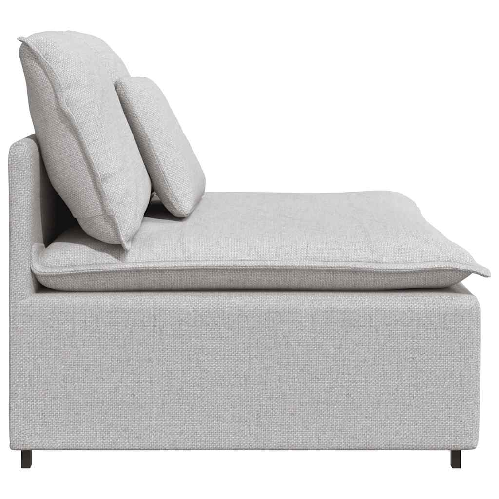 Modulares Sofa Endmodul mit Armlehne Kissen Hellgrau 100 cm