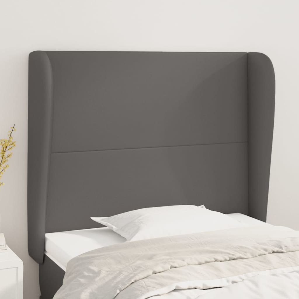 Kopfteil mit Ohren Creme 83x23x78/88 cm Kunstleder