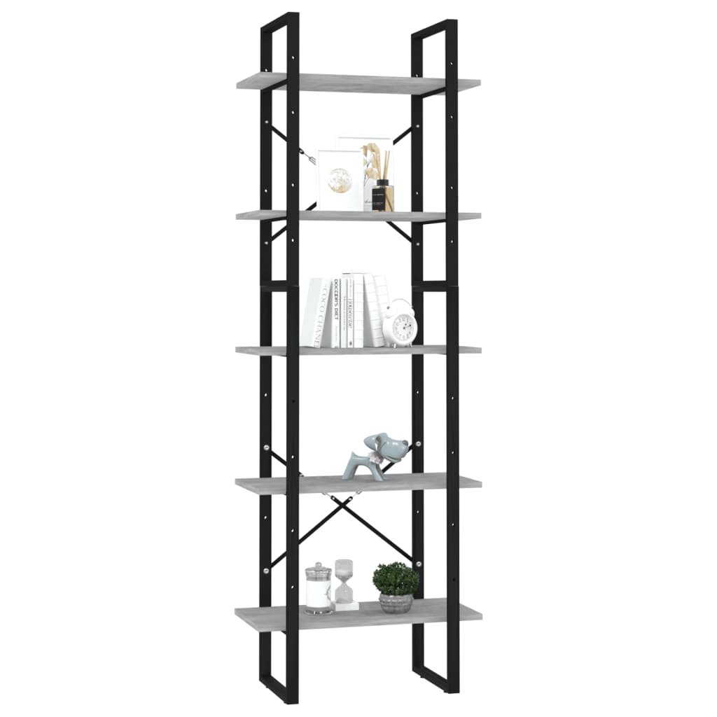 Bücherregal 5 Fächer Weiß 40x30x175 cm Holzwerkstoff