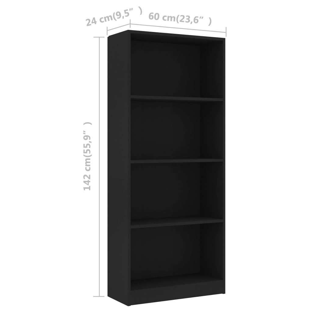 Bücherregal 3 Fächer Weiß 40x24x109 cm Holzwerkstoff