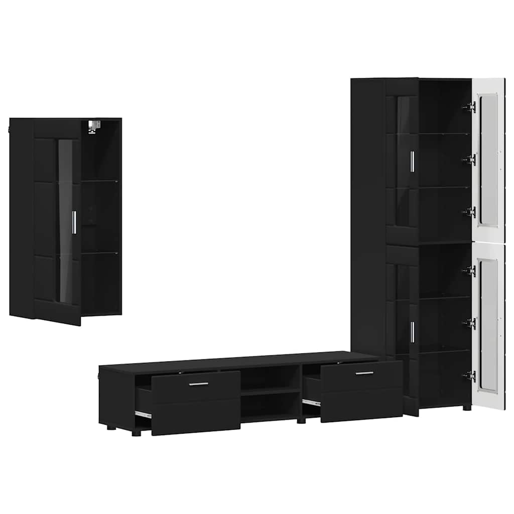Highboard mit Regal FLORIN Weiß 60 x 35 x 182 cm Holzwerkstoff