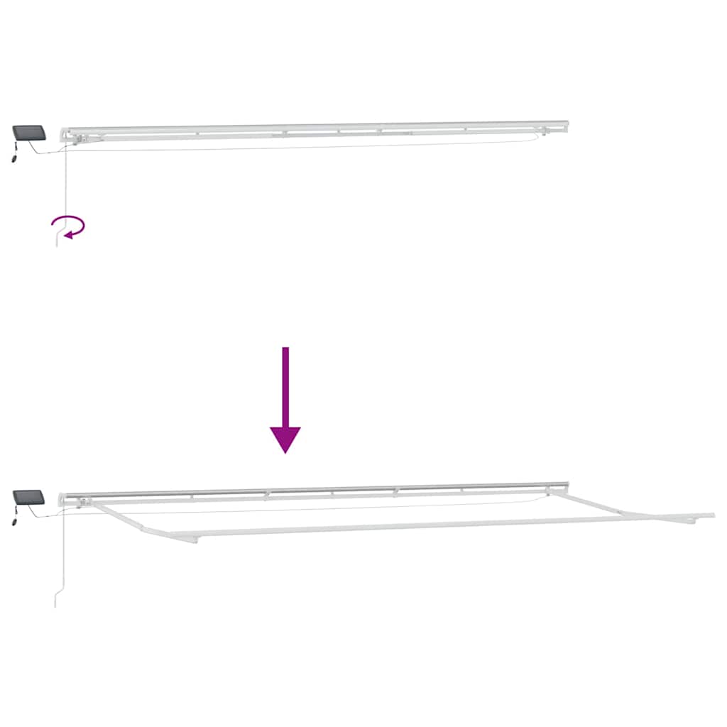 Markise Manuell Einziehbar mit LED 300x250 cm Blau und Weiß