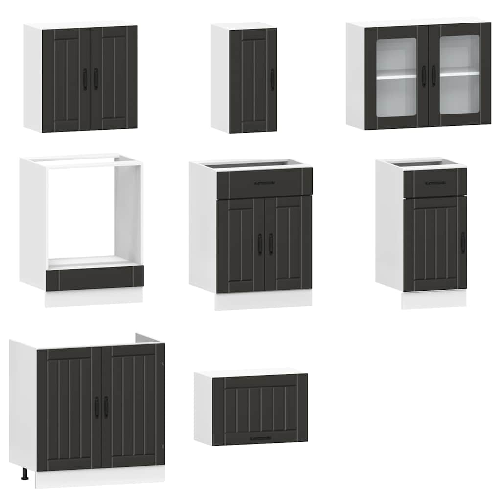 8-tlg. Küchenschrank-Set Kalmar Weiß Holzwerkstoff