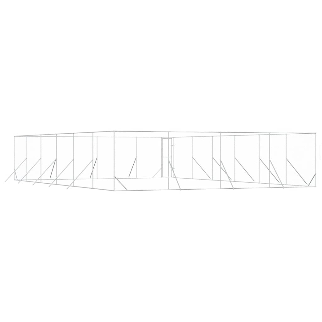 Outdoor-Hundezwinger Silbern 2x2x2 m Verzinkter Stahl