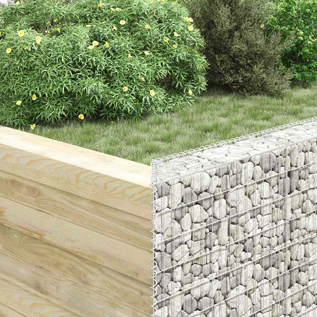 Gabionen-Hochbeet Trapezform Verzinkter Stahl 80x20x100 cm