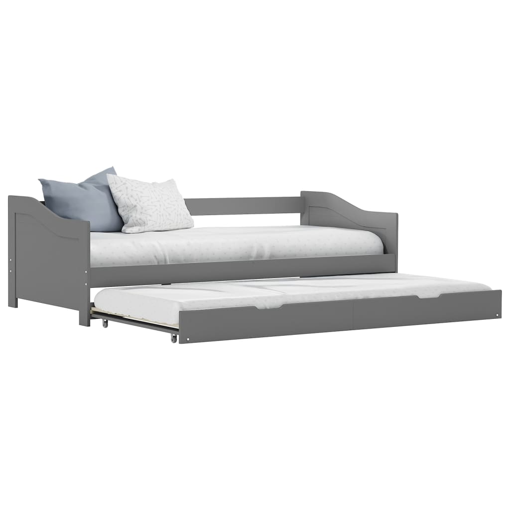Ausziehsofa Bettgestell Weiß Kiefernholz 90×200 cm