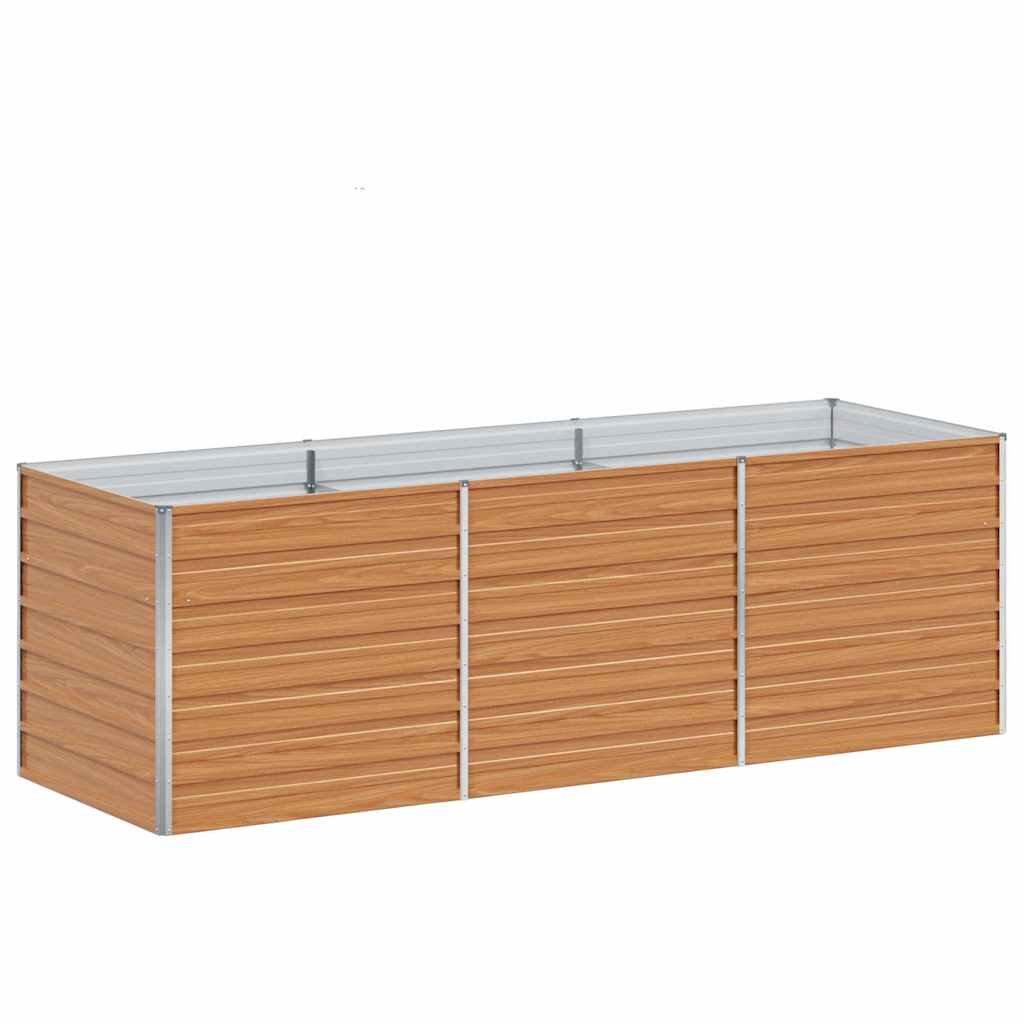 Hochbeet Hellbraun 100 x 100 x 77 cm Verzinkter Stahl