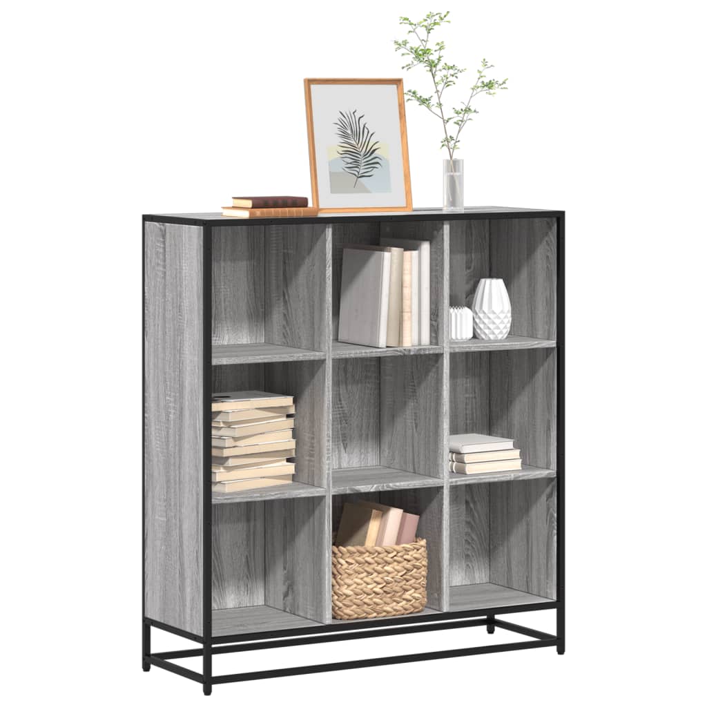 Bücherregal Schwarz 97,5x33x107,5 cm Holzwerkstoff und Metall