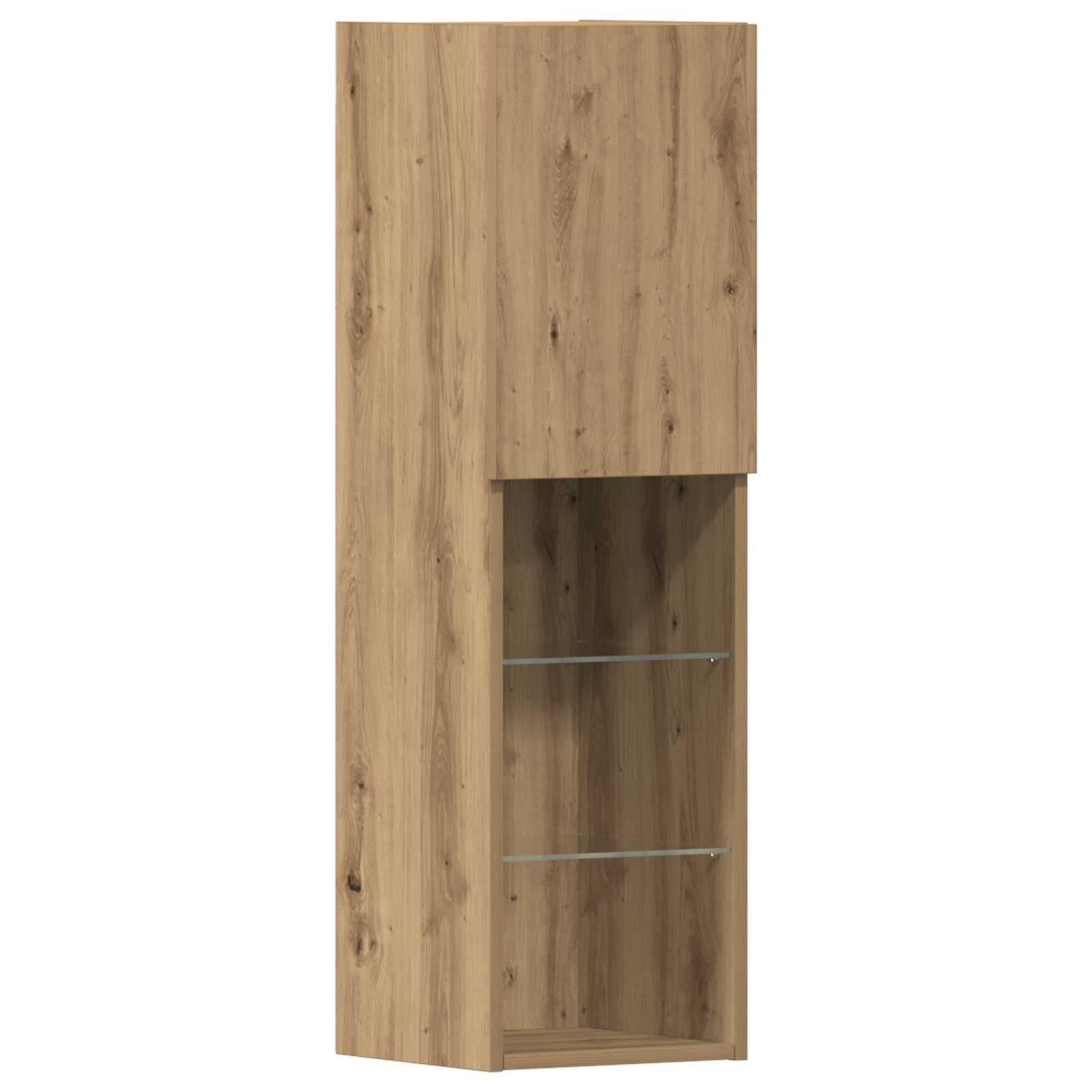 4-tlg. Wohnwand mit LED-Beleuchtung Weiß Holzwerkstoff