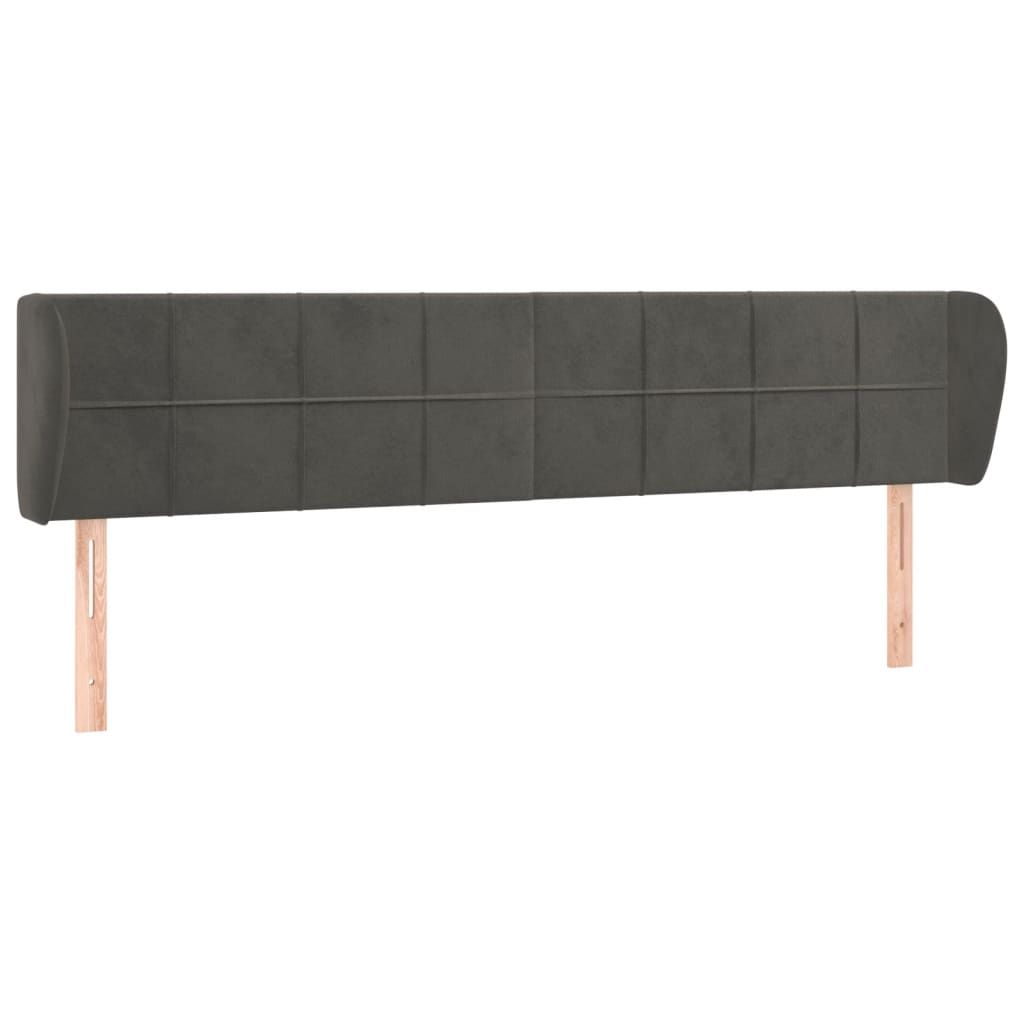Kopfteil mit Ohren Dunkelblau 93x23x78/88 cm Samt