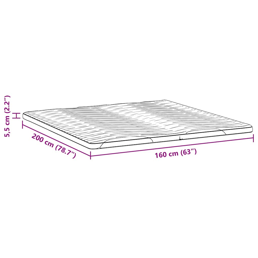 Matratzenauflage Weiß 70 x 200 cm Strickstoff