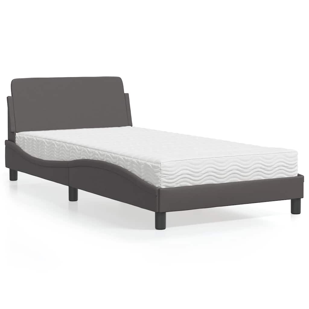 Bett mit Matratze "Dover" Schwarz 80x200 cm Kunstleder