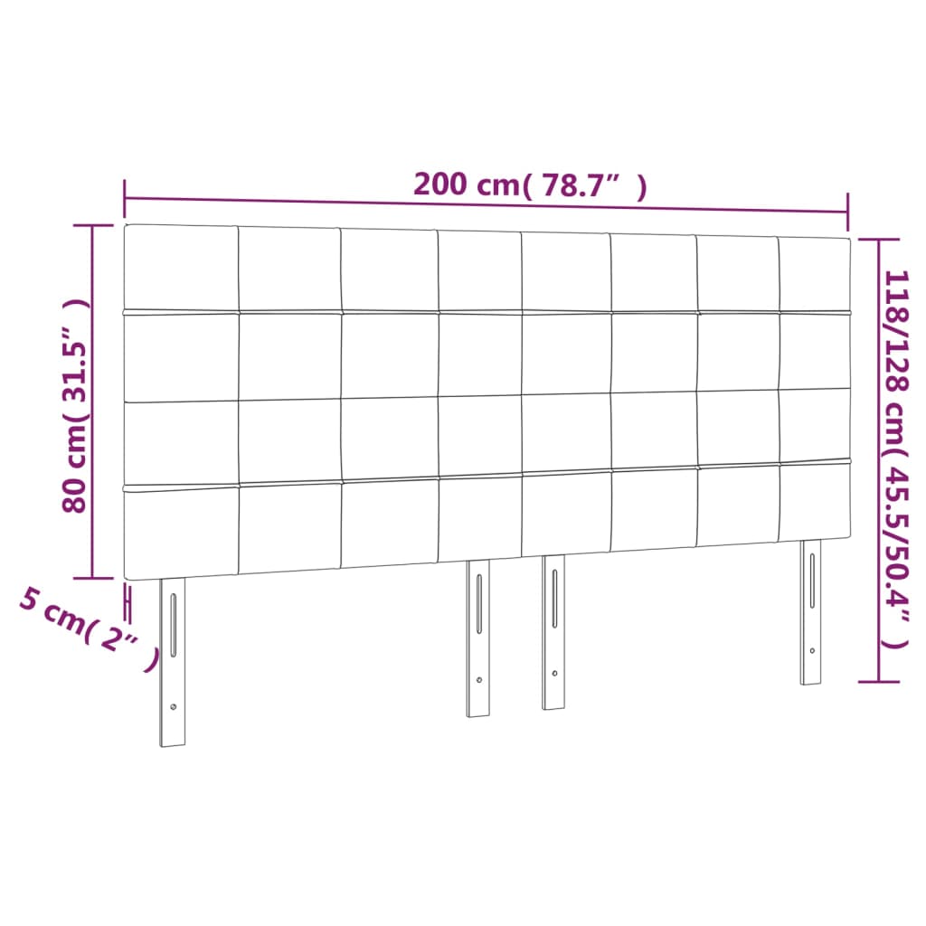 Kopfteil Hellgrau 80x5x118/128 cm Stoff