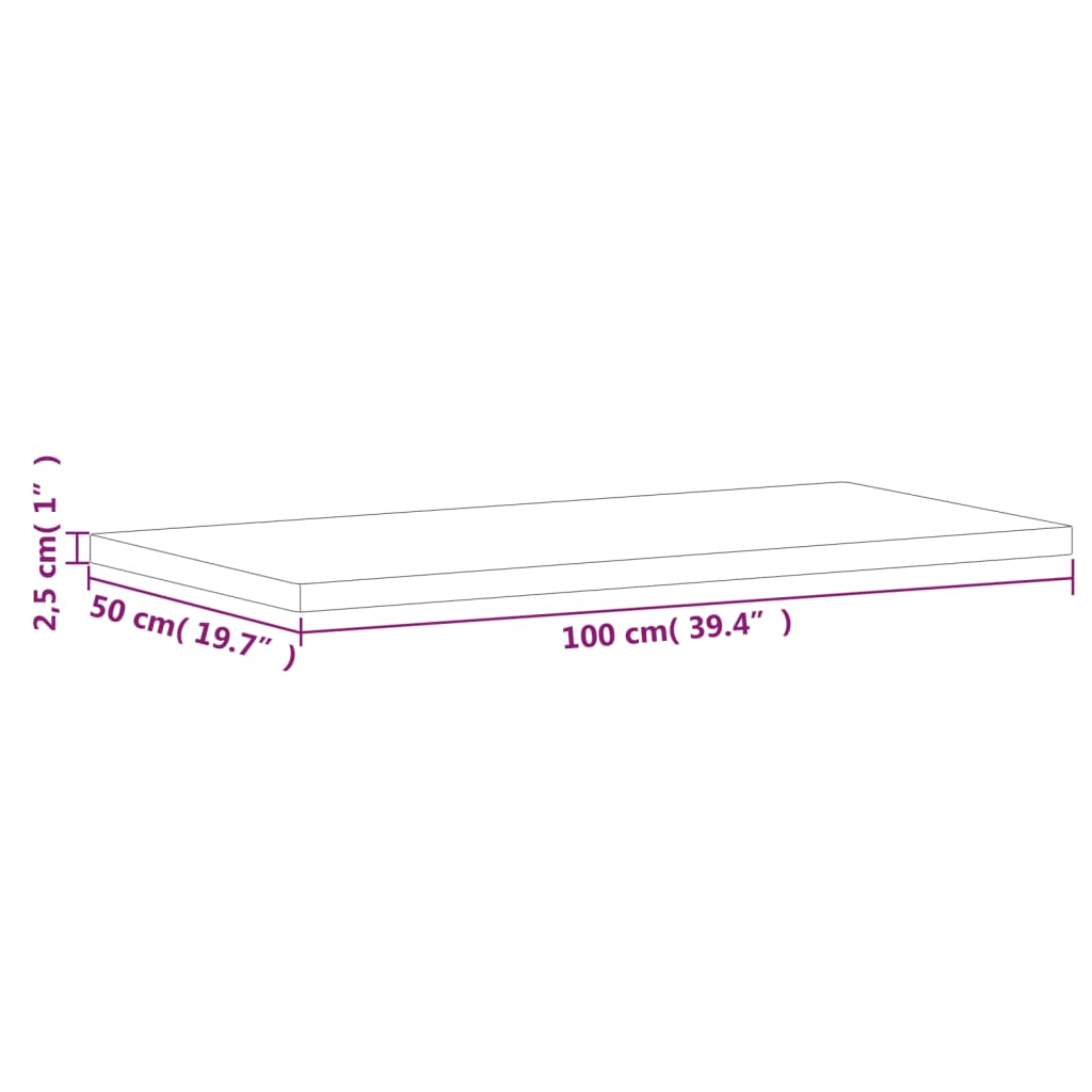 Tischplatte 80x40x1,5 cm Rechteckig Massivholz Buche