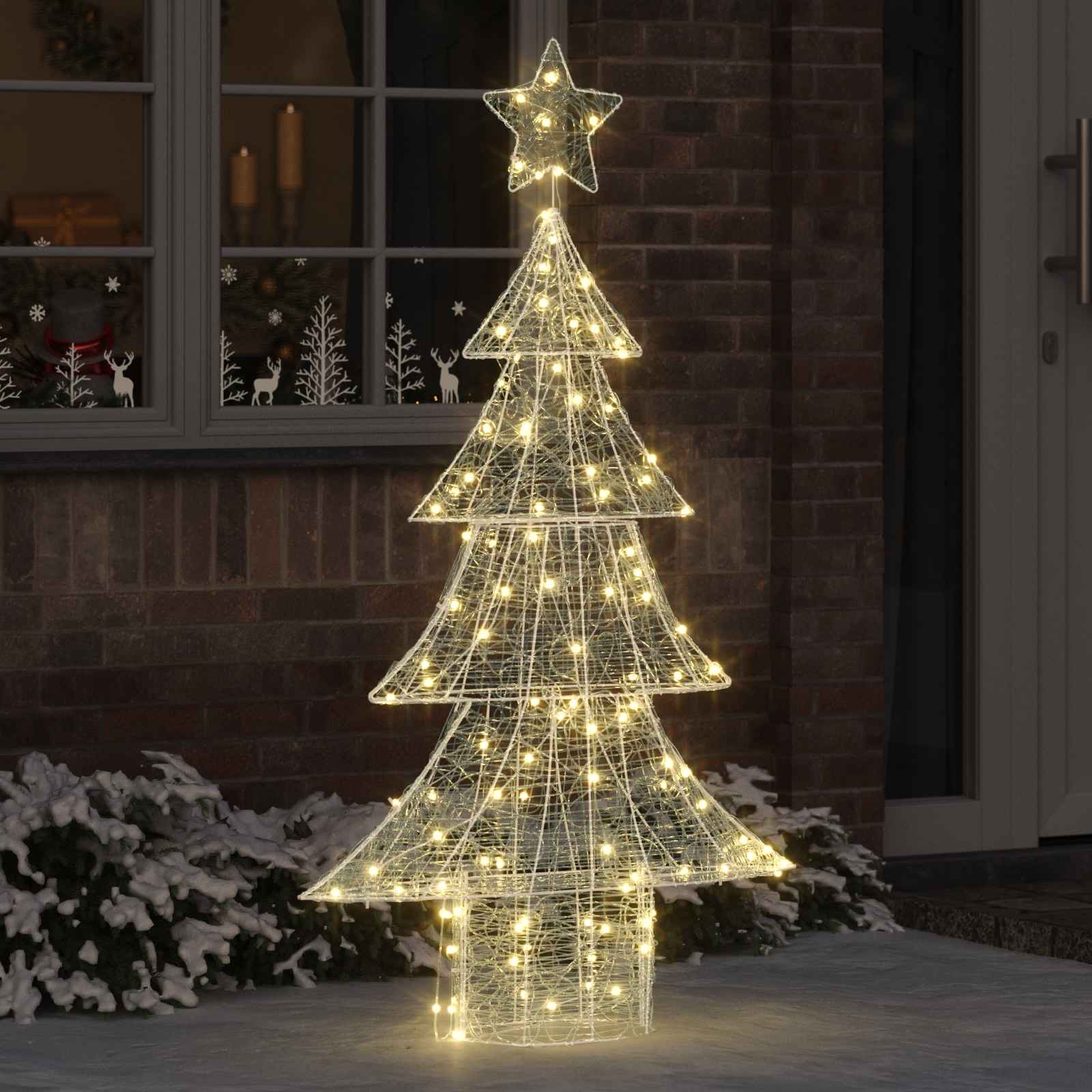 Weihnachtsbaum mit 100 LEDs Warmweiß 120 cm Acryl