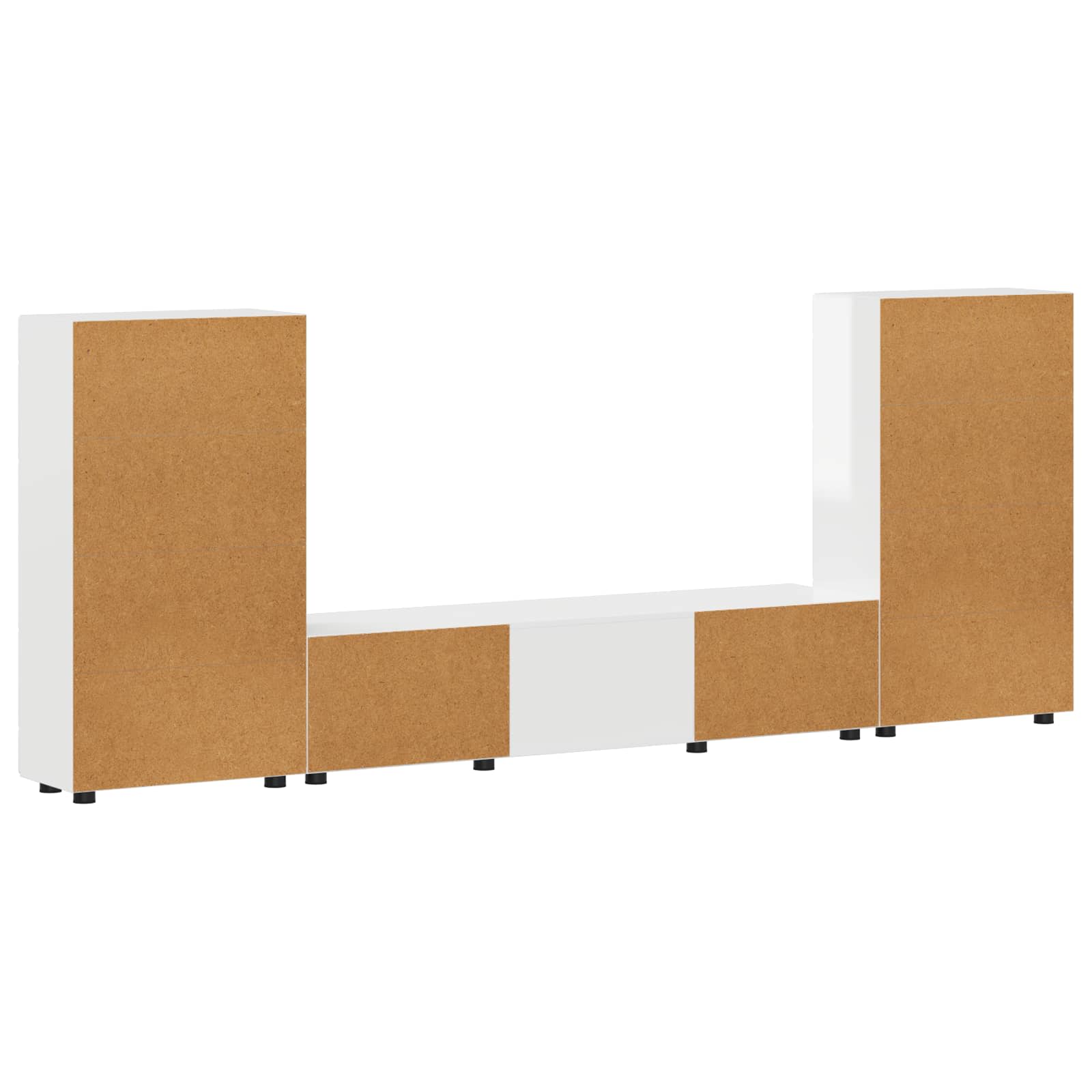 Highboard mit Regal FLORIN Weiß 60 x 35 x 182 cm Holzwerkstoff