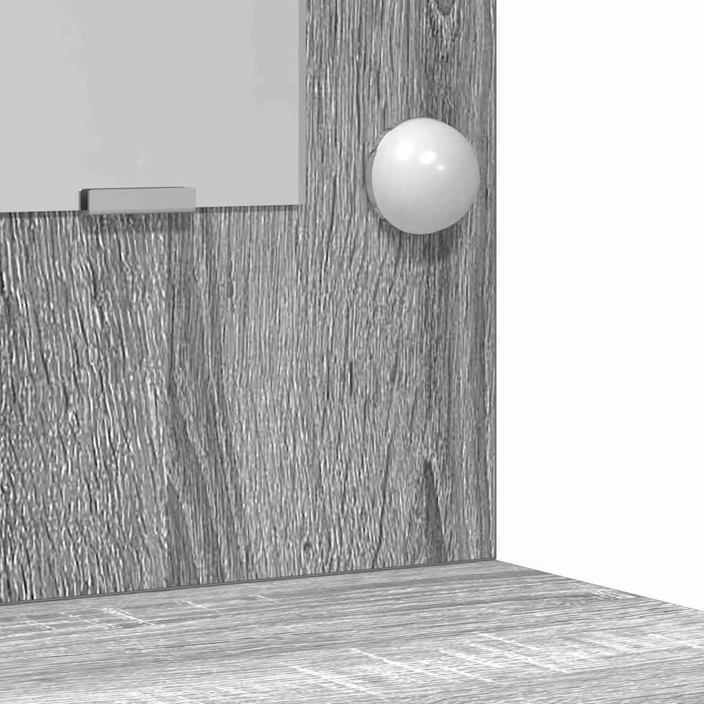 Schminktisch mit Spiegelbeleuchtung 2 pcs Weiß Holzwerkstoff