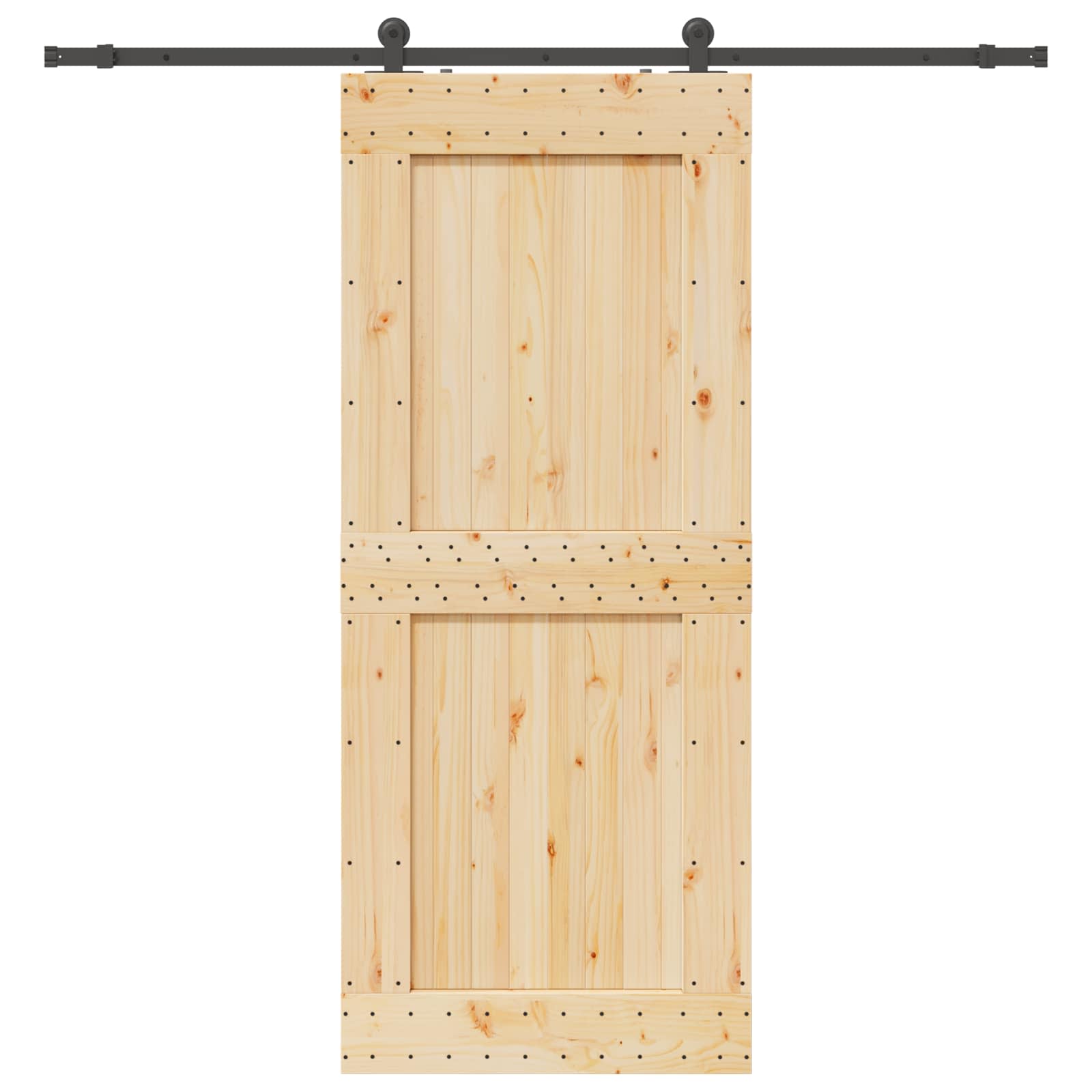 Schiebetür NARVIK Natürlich und Schwarz 70 x 210 cm (213,5 cm)