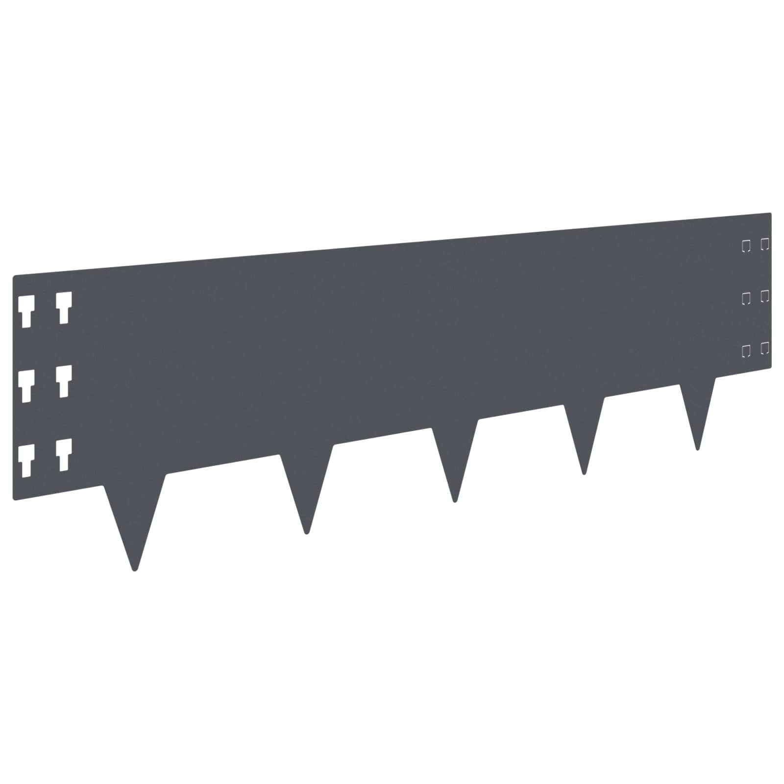 Raseneinfassung 10 pcs 100 x 12 cm Stahl Schwarz