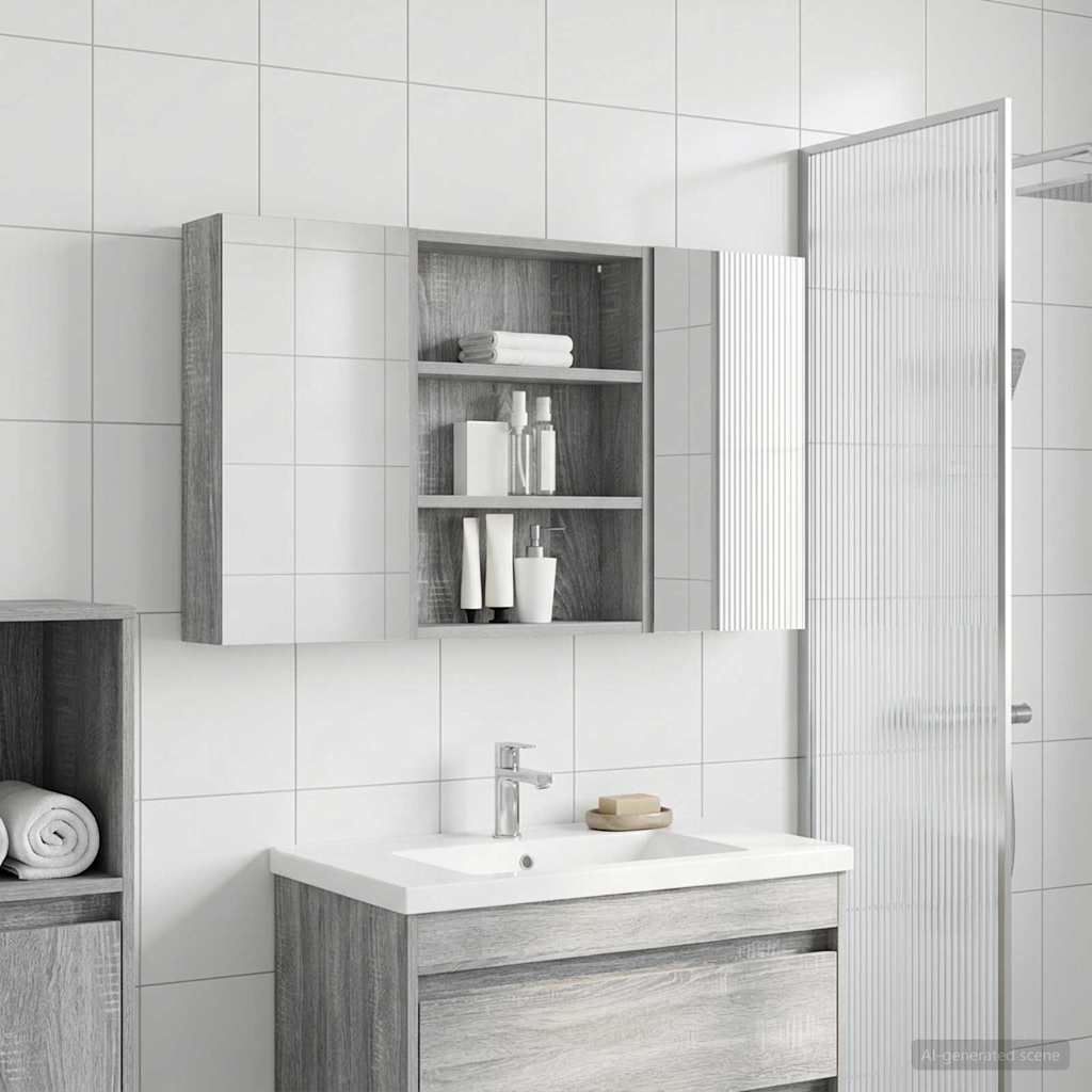 Badezimmerschrank-Set 3 pcs 80 x 10,5 x 50 cm Holzwerkstoff
