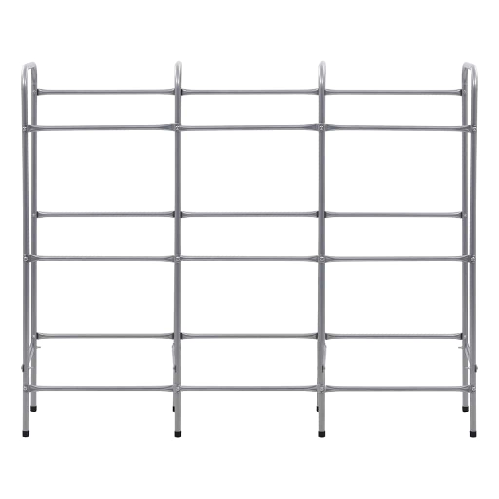 Kistenregal für 3 Kisten Silbern 50x33x116 cm Stahl