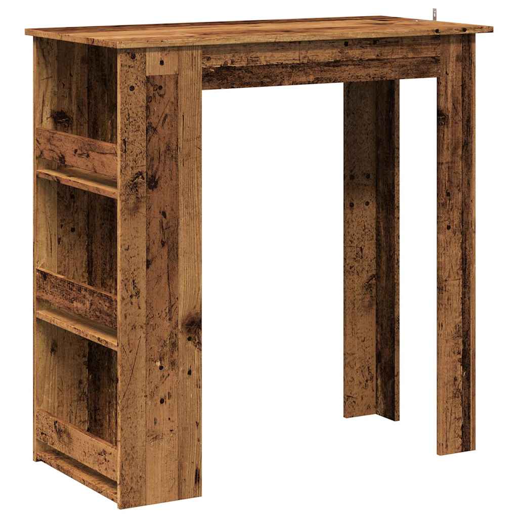 Bartisch mit Ablagefläche Weiß 102x50x103,5 cm Holzwerkstoff
