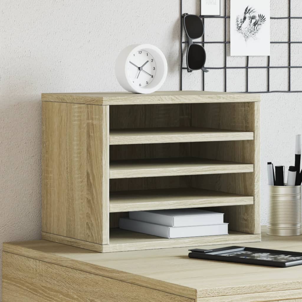 Schreibtisch-Organizer Weiß 36x26x29,5 cm Holzwerkstoff