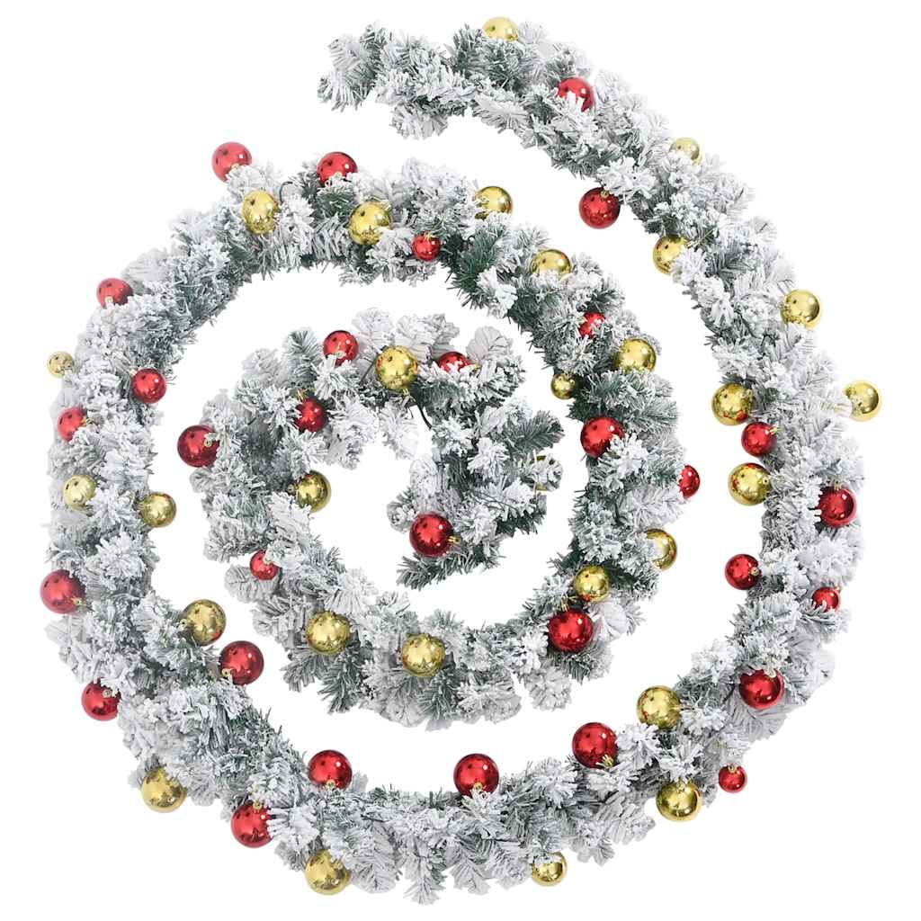 Weihnachtsgirlande mit Schnee Grün 5 m PVC